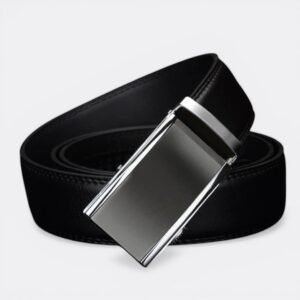 Black Leather Automatic Buckle Belt
